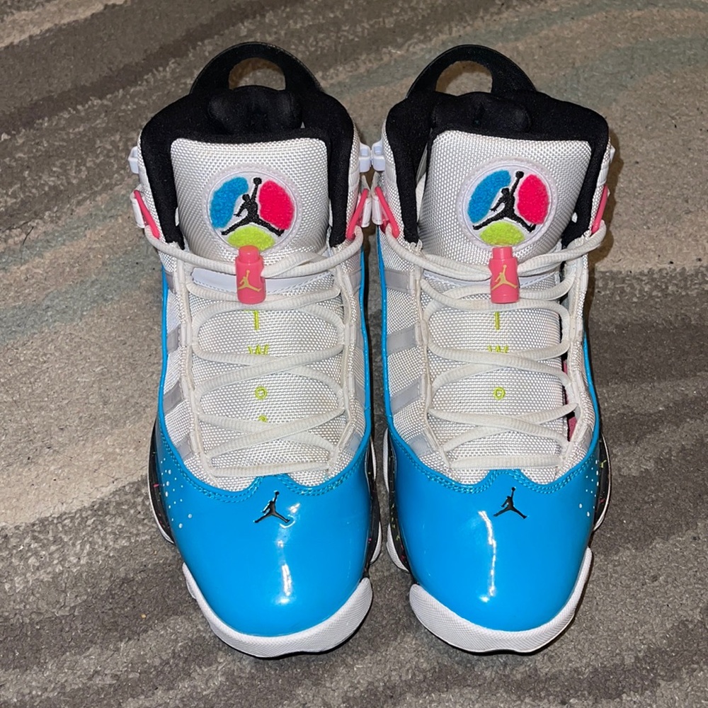 Jordan 6 Rings Blue Fury Cyber Pink